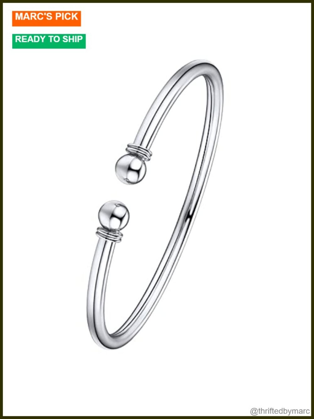 Sterling Silver Simple Cuff Bracelet - Adjustable Open Bangle